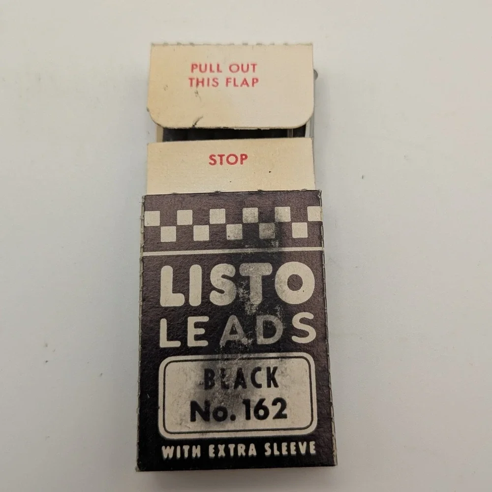 Vintage Listo Marking Leads No 162 Black Refills for 1620 Pencil 35 Count USA